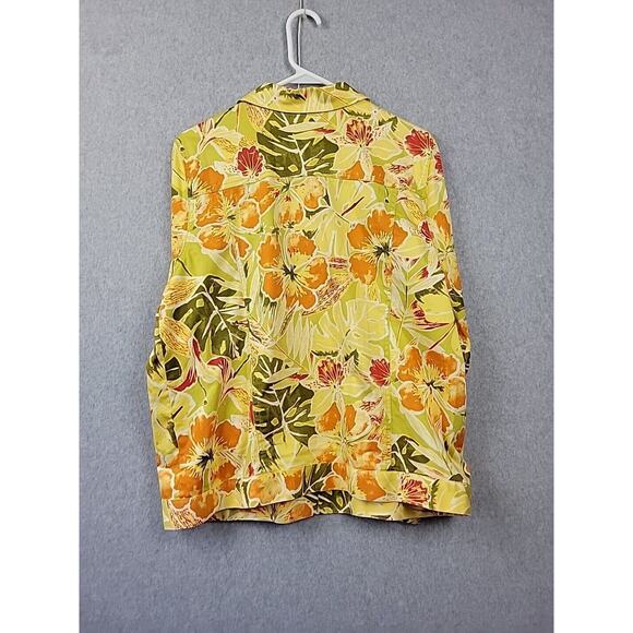 Timbuktu Station Yellow Floral LS Button Up Shacket Women's Missy 2 Small - Picture 6 of 12